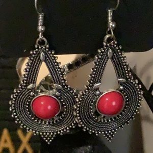 New Red earrings with fish back hooks